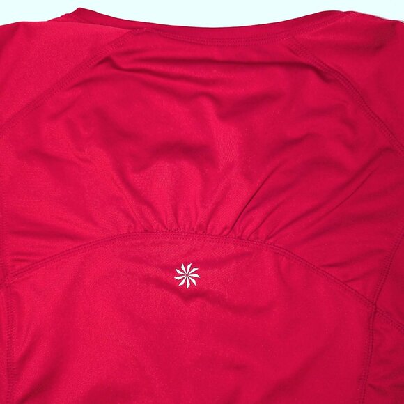 Athleta | Swim or Outdoors Top "Intrepid" Sunshield Cap Sleeve Red | Size Large - Picture 7 of 12